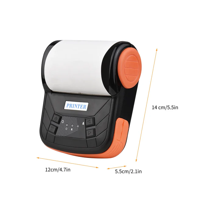 Mini Impressora Térmica Portátil: USB + Bluetooth + Bateria, QRCode, 80mm - PT-300B