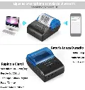 Mini Impressora Térmica Portátil: USB + Bluetooth, QRCode, 58mm - POS-5805DD