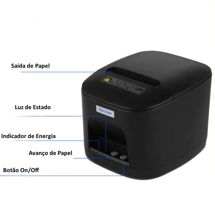 Impressora Térmica POS: USB + LAN, QRCode, 20/80mm - Xprinter XP-T80B